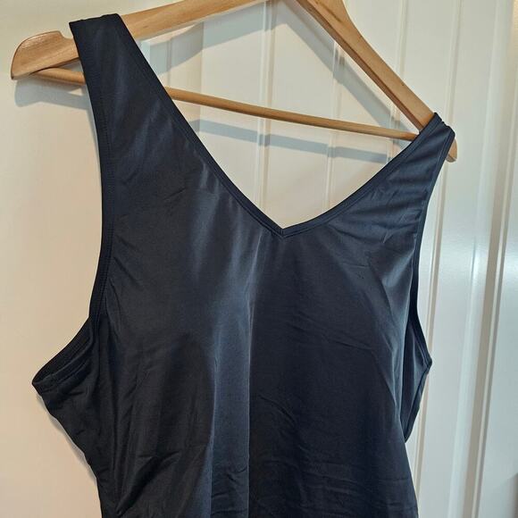 Syrokan Swimsuit Womens Sz 1X Black One Piece Lightly Padded Neutral Minimalist - Picture 3 of 8